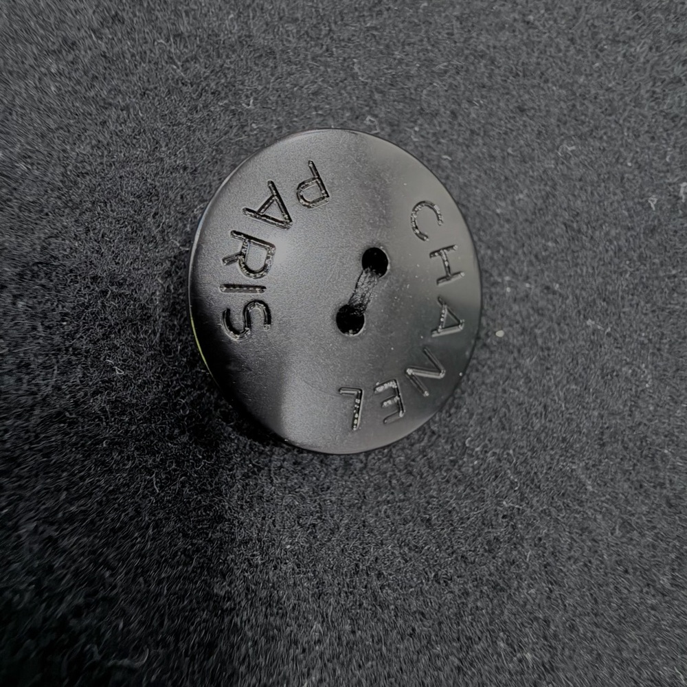 NWOT CHANEL MENS BLACK WOOL PEACOAT WITH CHANEL SIGNATURE BUTTONS IN GUNMETAL - Picture 12 of 12